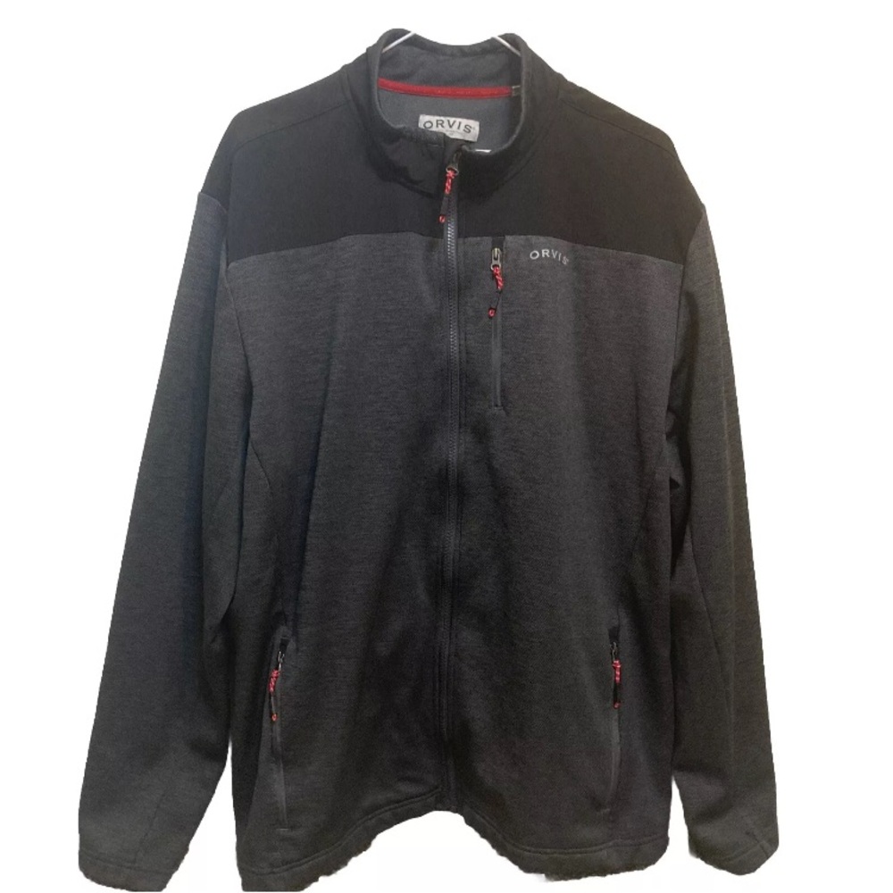 Men's ORVIS Black Jacket Full Zip Water Resistant Classic Collection Size XL